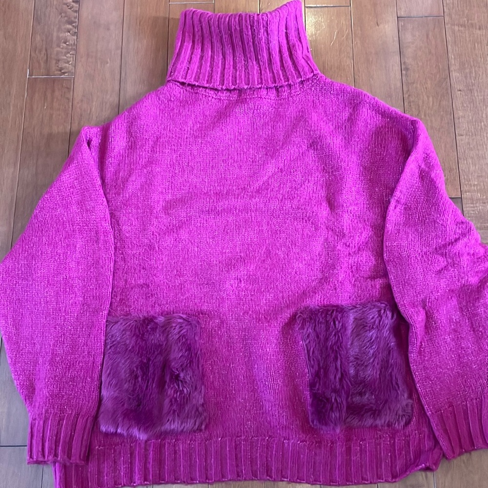 Zara fuchsia pink oversized sweater